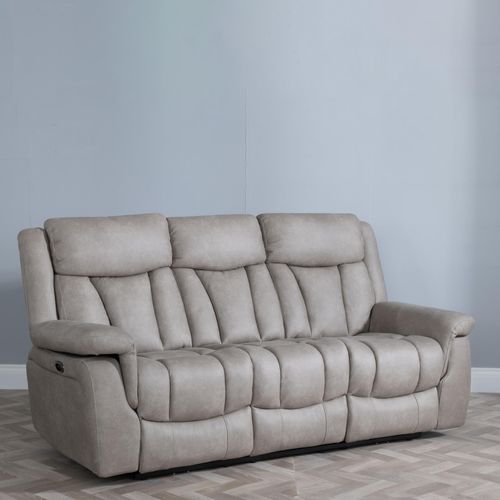 Dylan Sandstone Fabric 3 Seater Electric Recliner Sofa