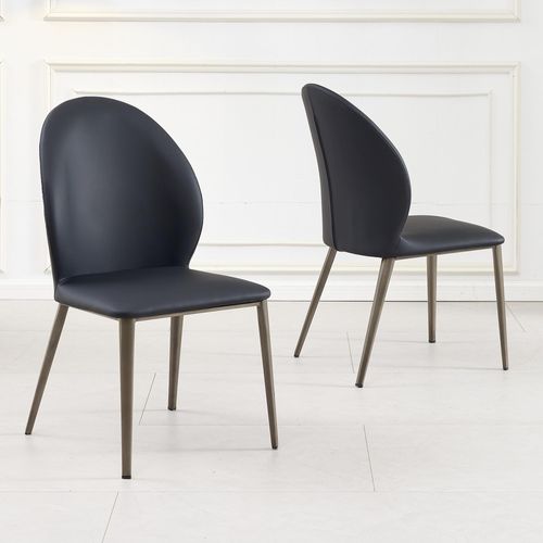 Clearance - Astrid Black Leather Dining Chair