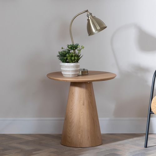 Palma Oak Round End Table