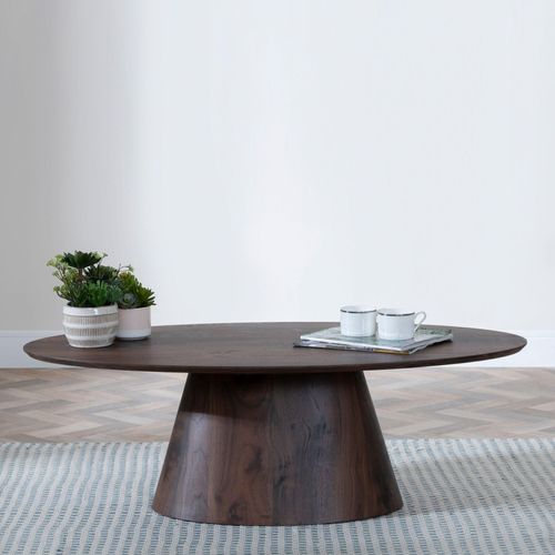 Palma Walnut Oval Coffee Table