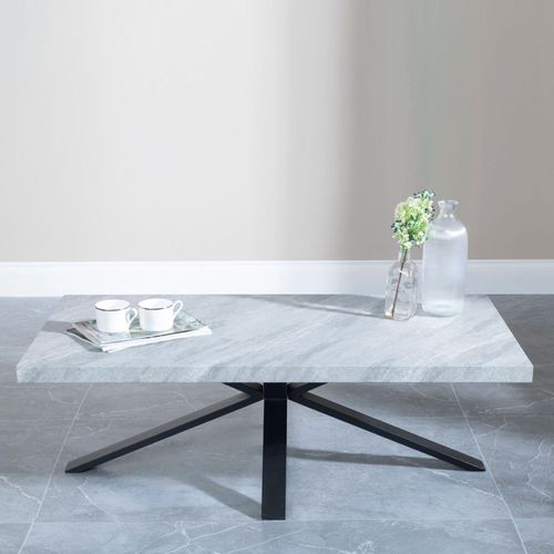 Ezra Grey Coffee Table with Black Spider Legs