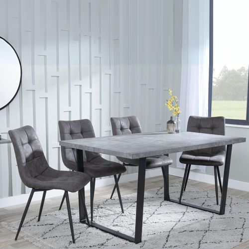 Clearance - Texas Grey Dining Set - Corona Grey Fabric Chairs