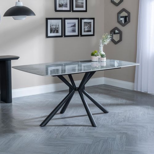 Ripon 6 Seater Grey Ceramic Dining Table - 160cm