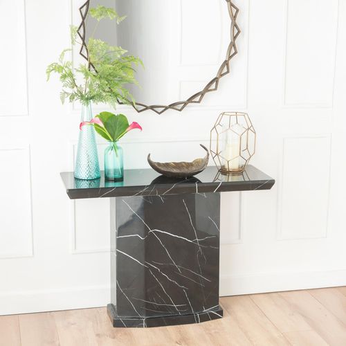 Naples Black Marble Console Table