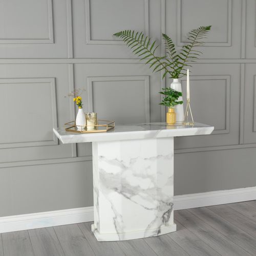 Naples White Marble Console Table