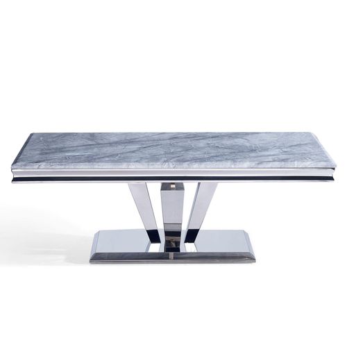 Dolce Grey Marble and Chrome Coffee Table