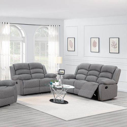 Kinley Grey Endurance Fabric 3+2 Seater Manual Recliner Sofa Set
