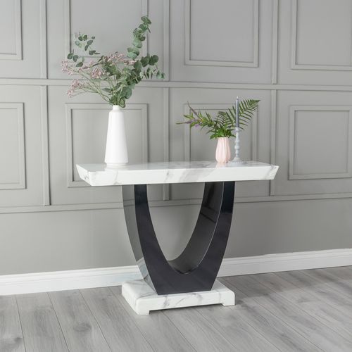 Madrid White Marble Console Table
