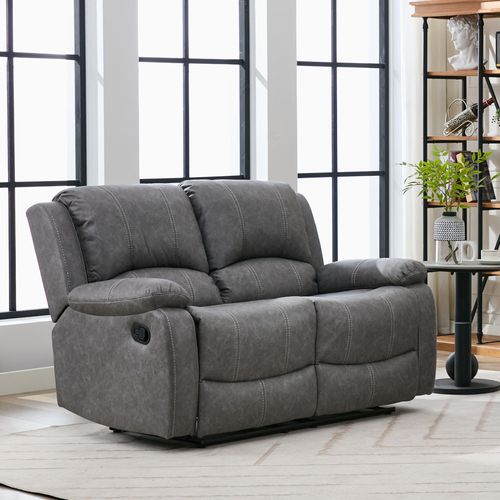 Paloma Grey Endurance Fabric 2 Seater Manual Recliner Sofa
