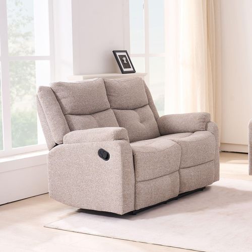 Ellison Cream Fabric 2 Seater Manual Recliner Sofa