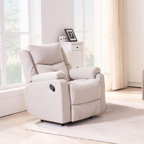 Ellison Cream Fabric Manual Recliner Armchair