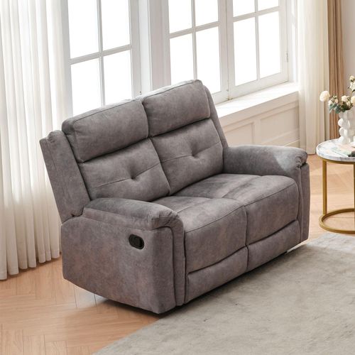 Sydney Grey Fabric 2 Seater Manual Recliner Sofa