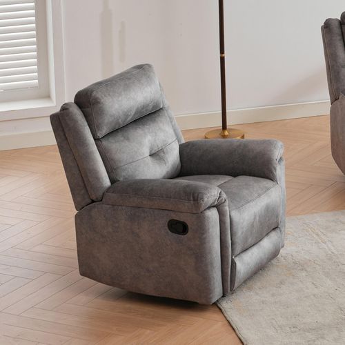 Sydney Grey Fabric Manual Recliner Armchair