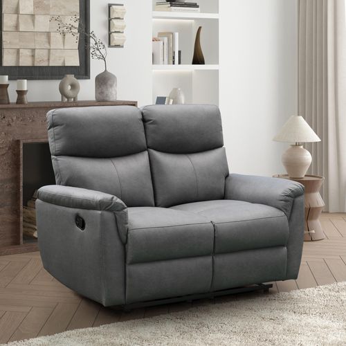 Isabela Grey Endurance Fabric 2 Seater Manual Recliner Sofa