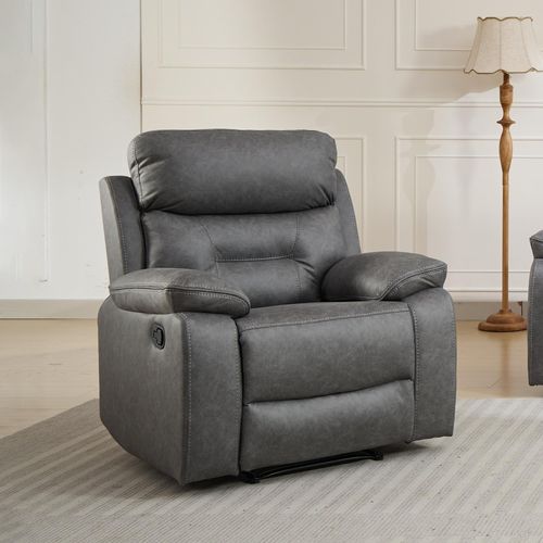 Hayley Grey Fabric Manual Recliner Armchair