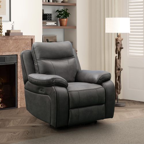Charlie Grey Fabric Electric Recliner Armchair