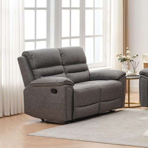 Helena Grey Endurance Fabric 2 Seater Manual Recliner Sofa