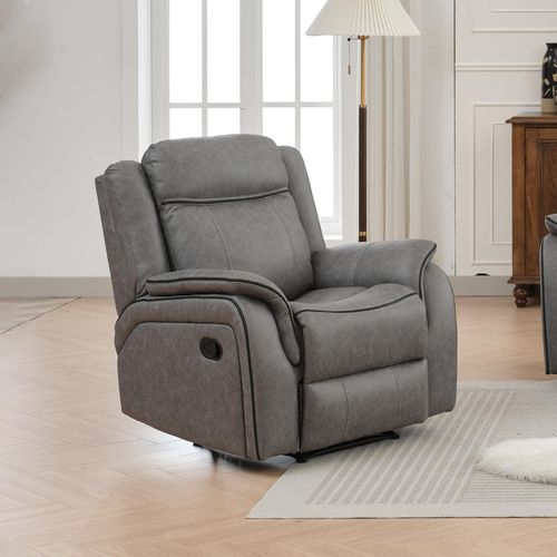 Harlee Grey Endurance Fabric Manual Recliner Armchair