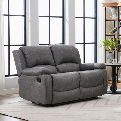Zaria Grey Endurance Fabric 2 Seater Manual Recliner Sofa