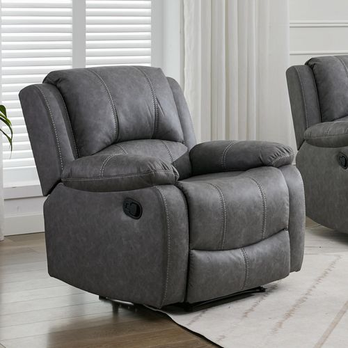 Zaria Grey Endurance Fabric Manual Recliner Armchair