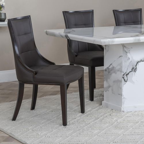 Paris Brown Leather Dining Chair with Brown Legs