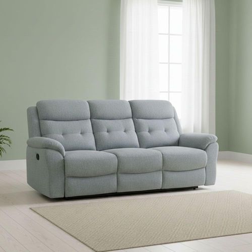 Shelby Grey Fabric 3 Seater Recliner Sofa