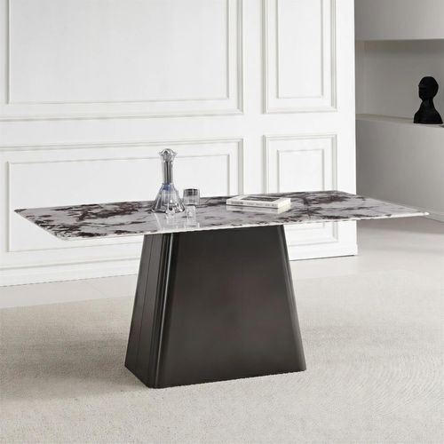 Telma 6 Seater Copenhagen White Marble Dining Table - 160cm