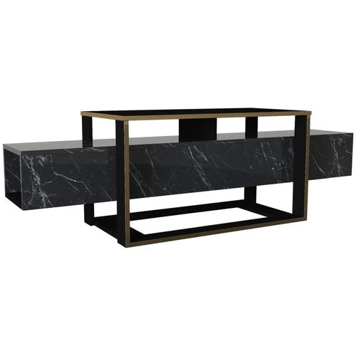 Clearance - Weldona Black Marble Effect TV Unit