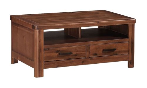 Andorra Dark Acacia 2 Drawer Coffee Table