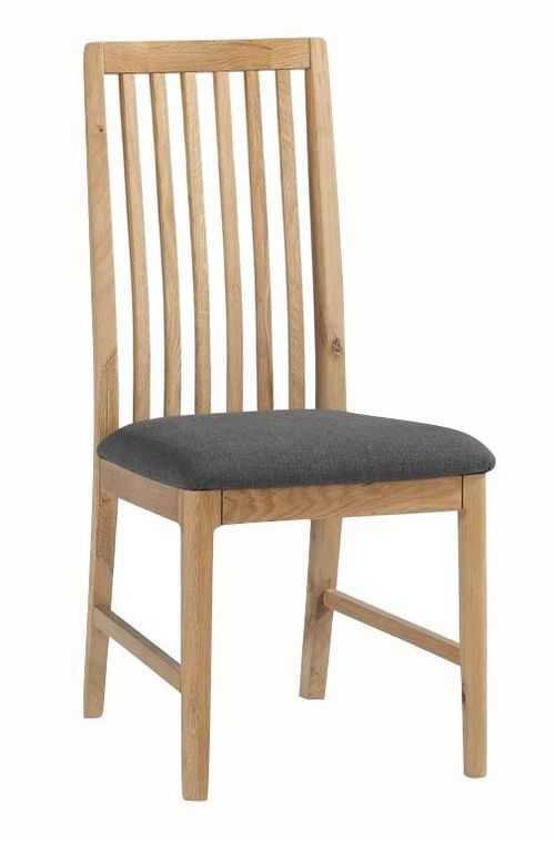 2 x Dunmore Oak Slatted Back Dining Chair