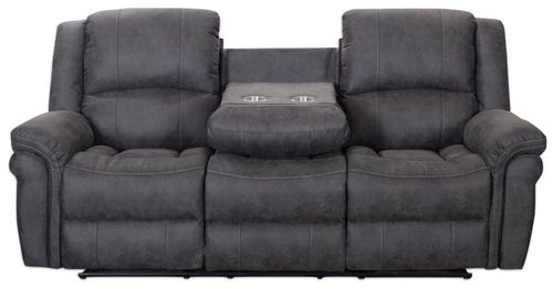 Gloucester Dark Grey 3 Seater Recliner Sofa with Console