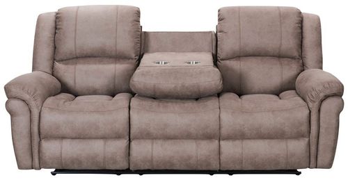 Gloucester Taupe 3 Seater Recliner Sofa with Console