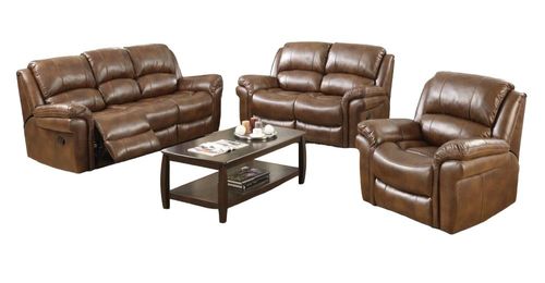 Farnham Tan Leather 3+1+1 Recliner Sofa Suite