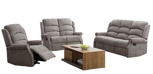 Windsor Latte Fabric Recliner Sofa Suite
