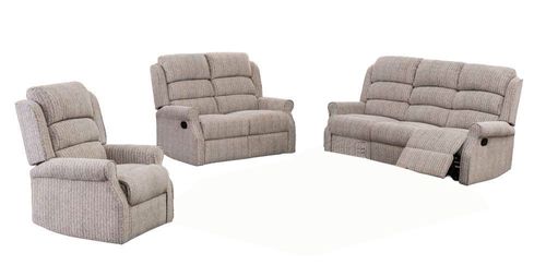 Windsor Natural Fabric Recliner Sofa Suite