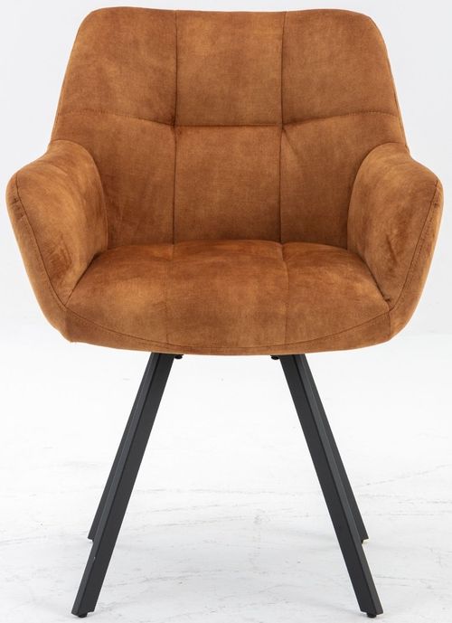 2 x Jade Rust Fabric Dining Armchair