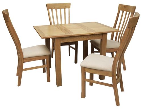 Kilmore Oak 2-4 Seater Extending Dining Set with 4 Chairs
