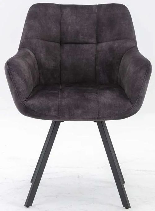 2 x Jade Charcoal Fabric Dining Armchair