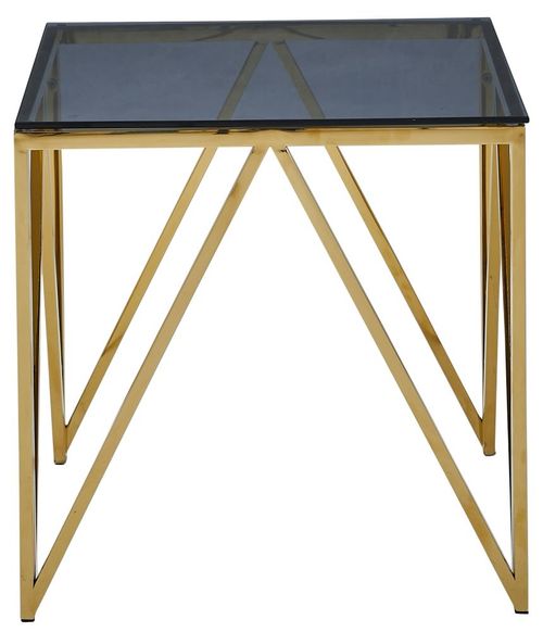 Allure Black Glass and Gold End Table