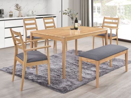 Orlando Oak 6 Seater Dining Set with Bench