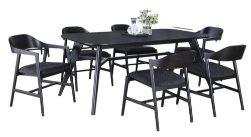 Carrington Black Oak 4-6 Seater Extending Dining Set