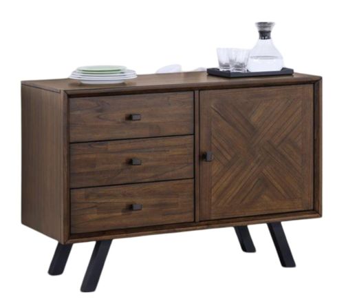 Nevada Parquet Style Wooden Small Sideboard - 111cm
