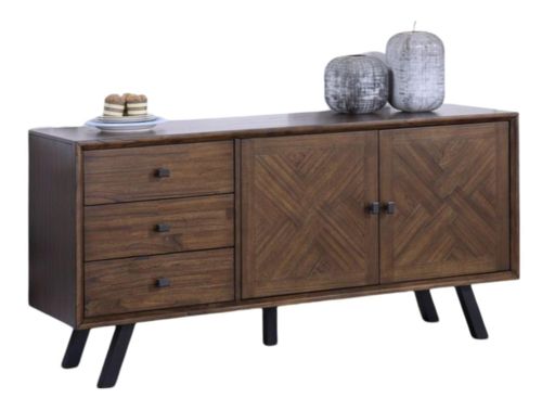 Nevada Parquet Style Wooden Large 2 Door Sideboard - 164cm