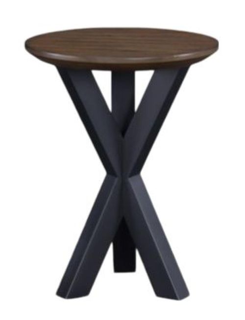 Nevada Parquet Top Wooden Round Lamp Table