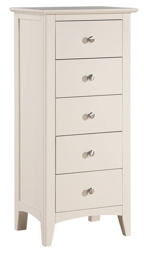 Luciana Ivory Painted 5 Drawer Tall Chest