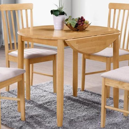 Cologne Light Oak 2 Seater Round Drop Leaf Dining Table