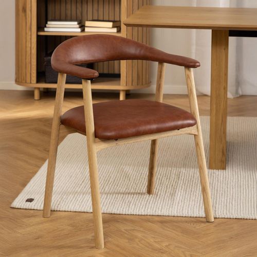 2 x Addi Brandy Faux Leather Dining Armchair