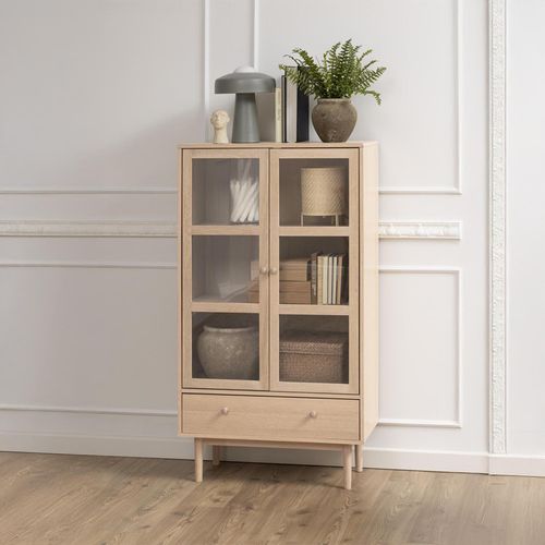 Aston Oak 2 Door Display Cabinet