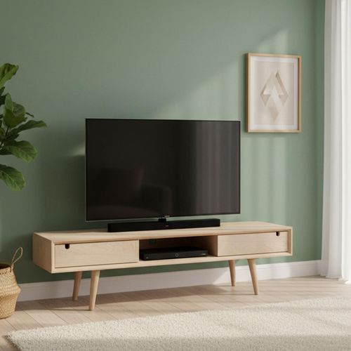Century Oak 2 Drawer TV Unit