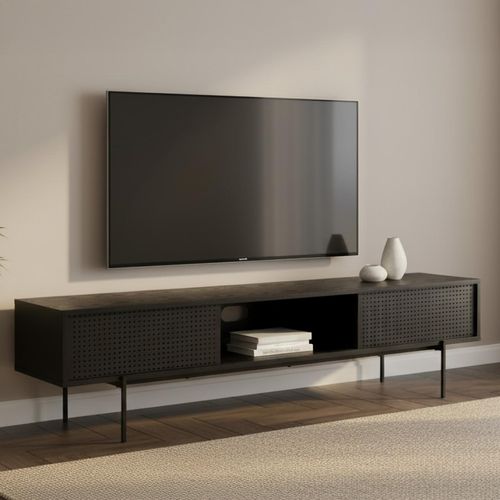 Angus Black Melamine 2 Door Large TV Unit